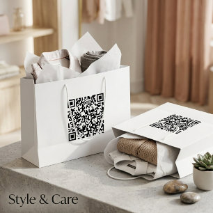 Sacola Para Presentes Grande Bolsa Personalizada Grande com Código QR para Prom