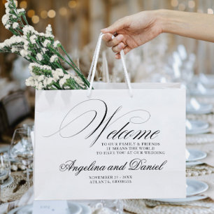 Sacola Para Presentes Grande Bolsas De Boas-Vindas Para Convidados De Casamento