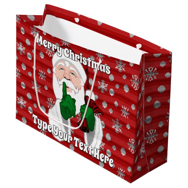Sacola Para Presentes Grande Bolsas de Cláusulas de Papai Noel Personalizadas d (Frente inclinada)