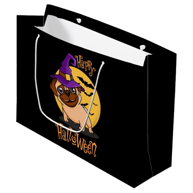 Sacola Para Presentes Grande Bolsas de Presente de Halloween (Frente inclinada)