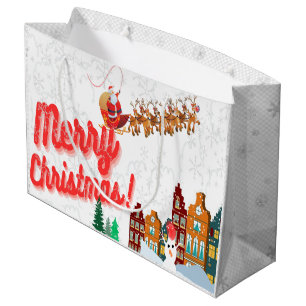 Sacola Para Presentes Grande Bolsas de Presente do Tema de Natal da Coleção Kri