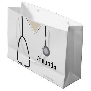 Sacola Para Presentes Grande Bolsas Médicas - Saco Branco De Presente