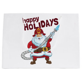 Sacola Para Presentes Grande Bombeiro do Natal Santa Claus