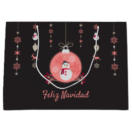 Sacola Para Presentes Grande Boneco de neve Navidad do quadro