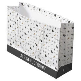 Sacola Para Presentes Grande Bonés de formatura Escuros e Padrão Diploma