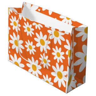 Sacola Para Presentes Grande Bonita Groovy Retro Daisy