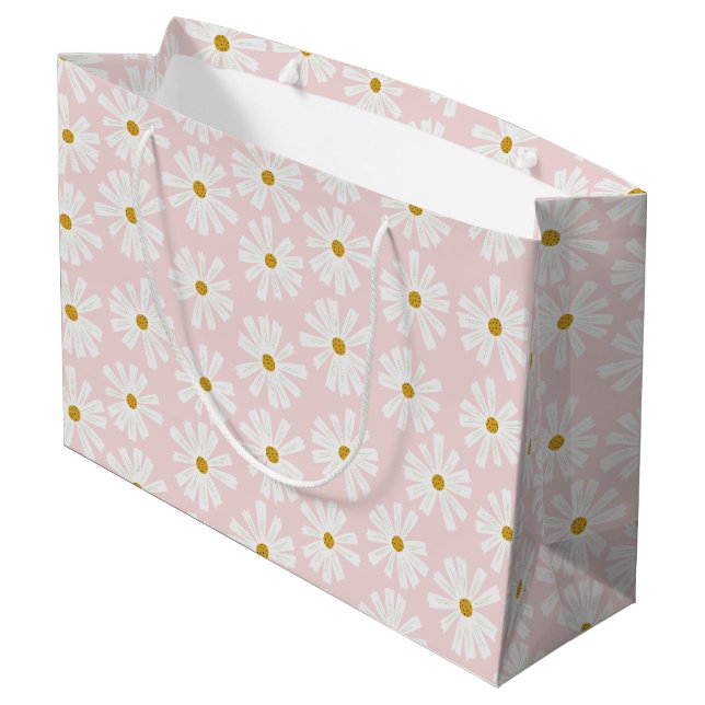 Sacola Para Presentes Grande Bonita Scandi Daisy Wraping Large Gift Bag (Verso inclinado)