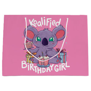 Sacola Para Presentes Grande Bonita Urso Koala, Rapariga de Aniversário Koalia