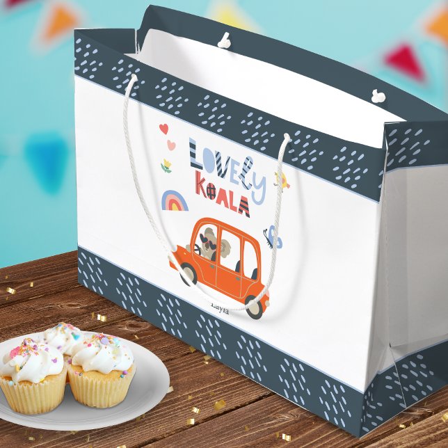 Sacola Para Presentes Grande Bonitinha de Koala Nome Cute Animal (Criador carregado)