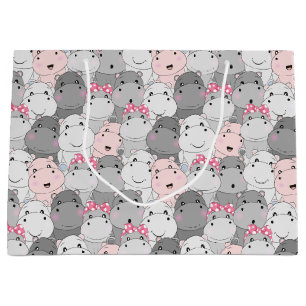 Sacola Para Presentes Grande Bonito Bebê Hippos Saco de Presente