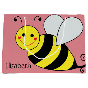 Sacola Para Presentes Grande Bonito Bumble a abelha personalizada