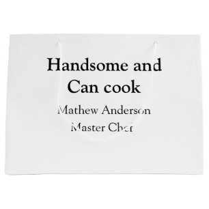 Sacola Para Presentes Grande Bonito e pode cozinhar adicionar nome master chef 