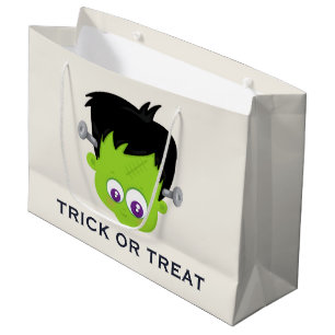 Sacola Para Presentes Grande Bonito monstro verde Frankenstein no Halloween