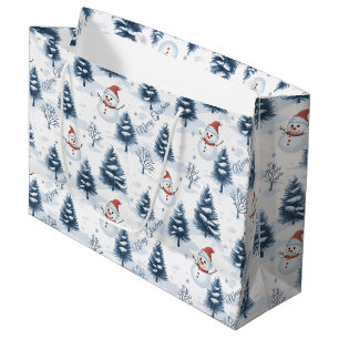Sacola Para Presentes Grande Bonito Neve E Árvores Neves Feliz Natal