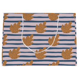 Sacola Para Presentes Grande Bonito padrão e cores Rasgos e folhas Roxo