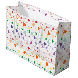 Sacola Para Presentes Grande Bonito Rainbow Hearts Pattern Kids