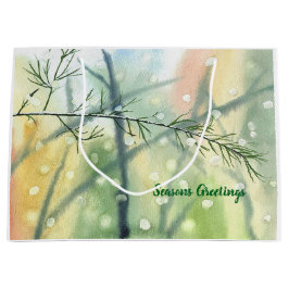 Sacola Para Presentes Grande Bonito Watercolor Sasonal Gift Bag