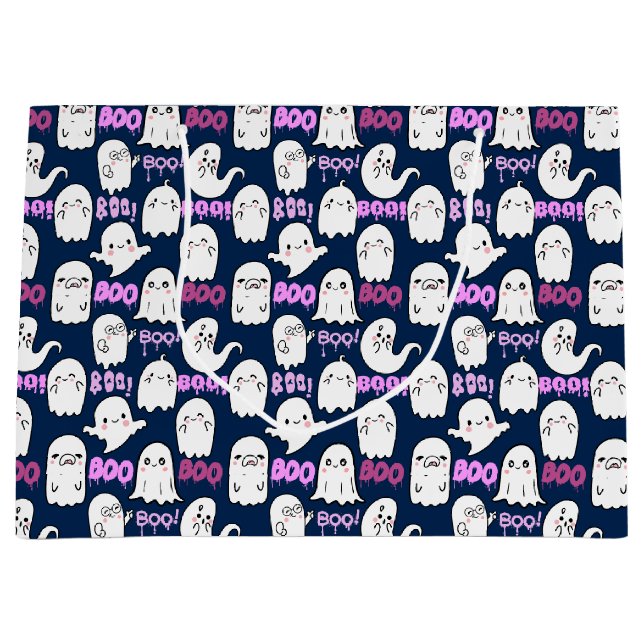 Sacola Para Presentes Grande Boo, fantasma.b D Azul BG (Frente)