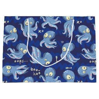 Sacola Para Presentes Grande Boo Octopus Blue Kids Clothing & Décor