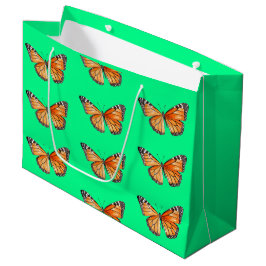 Sacola Para Presentes Grande Borboleta verde lima