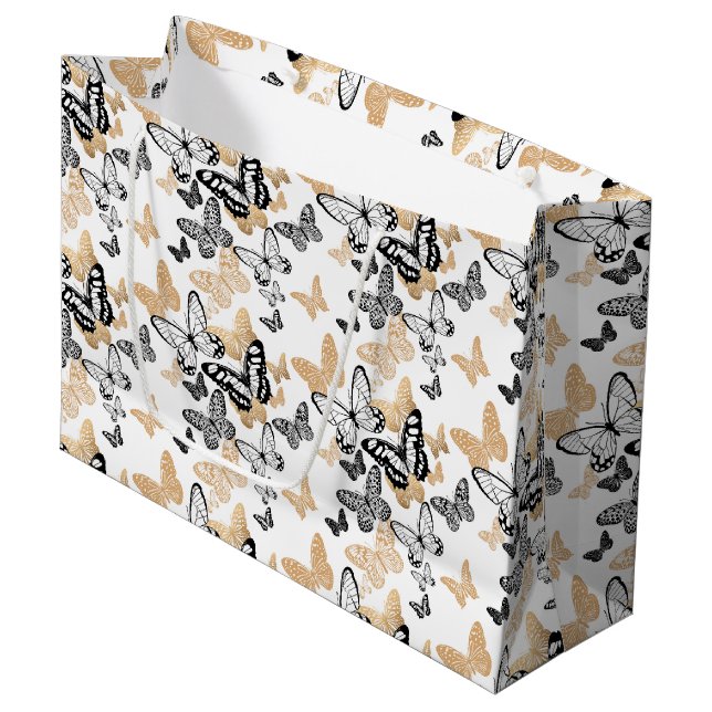 Sacola Para Presentes Grande Borboletas de presente (Frente inclinada)
