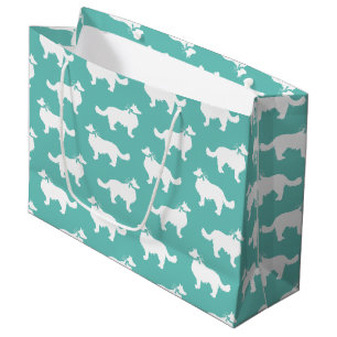 Sacola Para Presentes Grande Borda Collie Dog Puppy