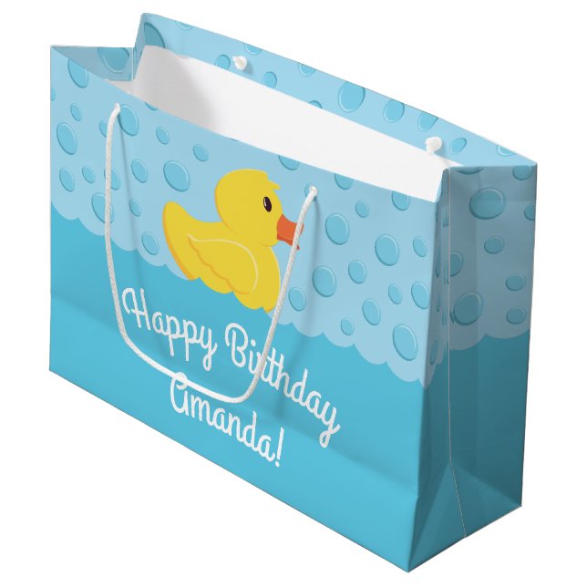 Sacola Para Presentes Grande Borracha Ducky Party Kids Baby (Frente inclinada)