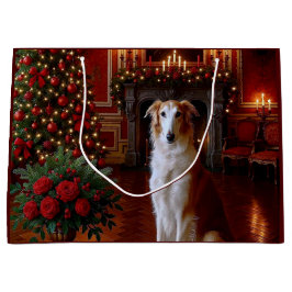 Sacola Para Presentes Grande Borzoi Holiday 