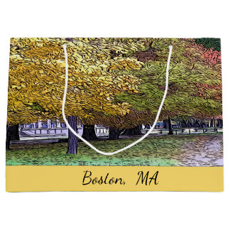 Sacola Para Presentes Grande Boston, Massachusetts Fall Foliage