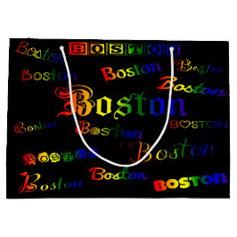 Sacola Para Presentes Grande Boston Rainbow Fonts