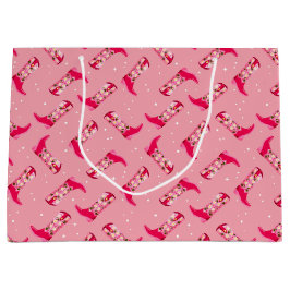 Sacola Para Presentes Grande Botas de cowboy e Flores