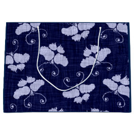 SACOLA PARA PRESENTES GRANDE BOTÕES DE MARCA DE PRESENTE EM AZUL