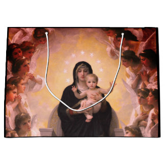 Sacola Para Presentes Grande Bouguereau MADONNA, PINTOR FRANCÊS E CRIANÇA