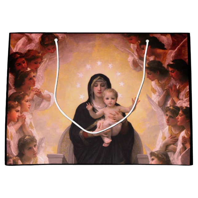 Sacola Para Presentes Grande Bouguereau MADONNA, PINTOR FRANCÊS E CRIANÇA (Frente)