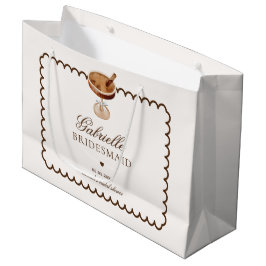 Sacola Para Presentes Grande Bow Espresso Martini Coffee Dama Agradecimento