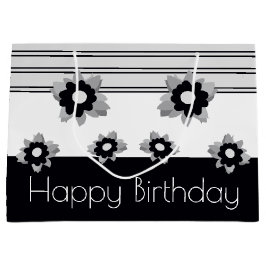 Sacola Para Presentes Grande Branca E Cinzas Pretas Modernas