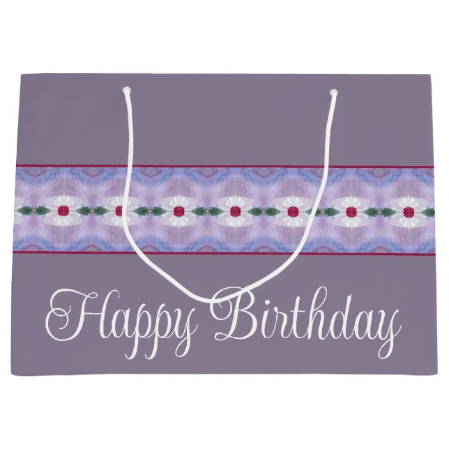 Sacola Para Presentes Grande Branco do Designer Acentuado (Frente)