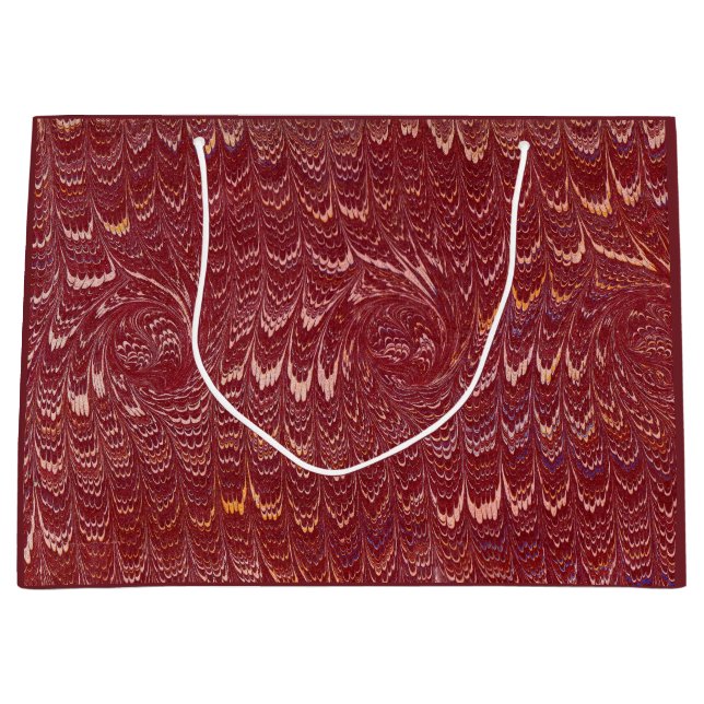 Sacola Para Presentes Grande brick red marble print (Frente)