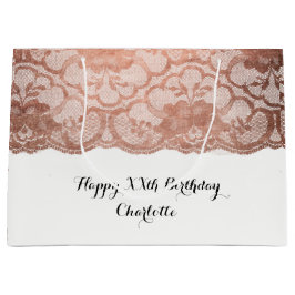 Sacola Para Presentes Grande Bridal Casamento Bridal Rosa Metálica Dourada