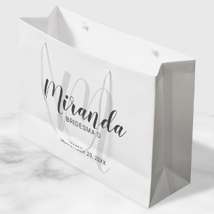 Sacola Para Presentes Grande Bridesmaids Personalizados de Script Moderno