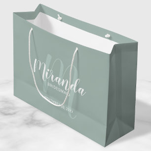 Sacola Para Presentes Grande Bridesmaids Personalizados de Script Moderno