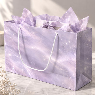 Sacola Para Presentes Grande Brilho Celestial Luar de Lavanda