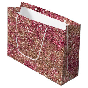 Sacola Para Presentes Grande Brilho cor-de-rosa Brilhante