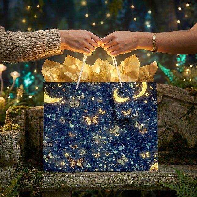 Sacola Para Presentes Grande Brilho Lunar Magia Lua (Criador carregado)