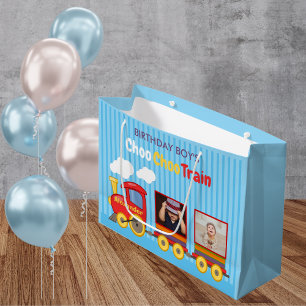 Sacola Para Presentes Grande Brinquedo Toddler Boy Birthday Blue