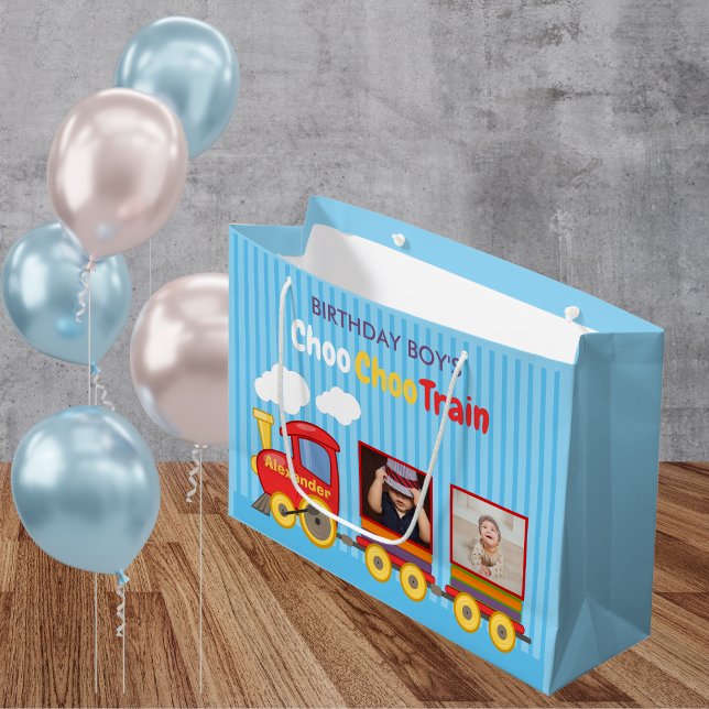 Sacola Para Presentes Grande Brinquedo Toddler Boy Birthday Blue (Criador carregado)