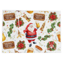 British Christmas Wrapping Paper Santa Claus