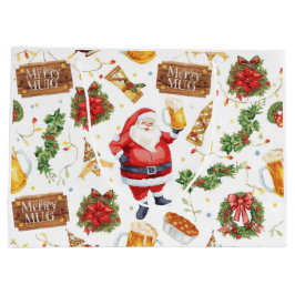 Sacola Para Presentes Grande British Christmas Wrapping Paper Santa Claus