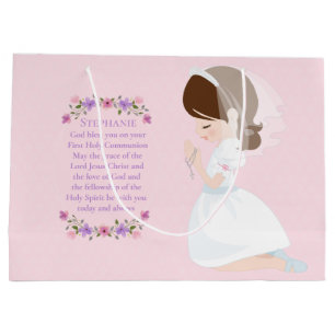 Sacola Para Presentes Grande Brunette First Communion Bag