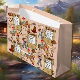 Sacola Para Presentes Grande Buckaroo Cowboy Queria Adicionar Nome e Descrição